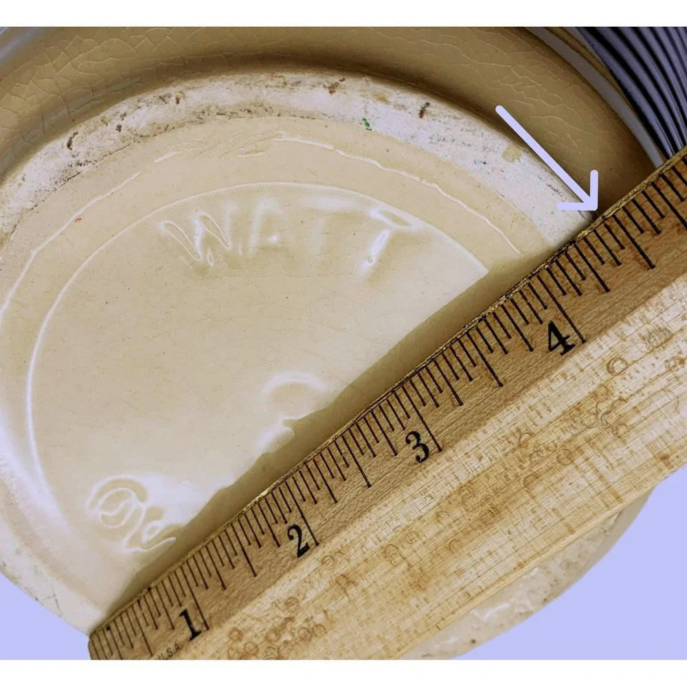 VTG Watt Pottery #8 Apple Ribbed Bowl Sully Co-Op Creamery Iowa Advertising Read